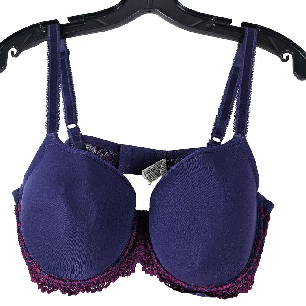 Wacoal Embrace Lace 853191 T-Shirt Lined Underwire Bra 36D Purple Raspberry